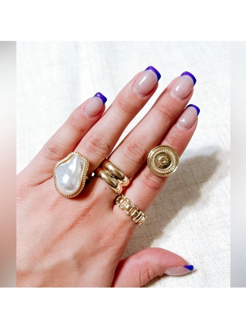 Free People Gold Boho ring set